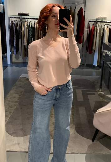 Maglia Scollo A V Viscosa Lana Much Money