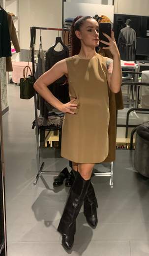 Miniabito In Crepe Senza Maniche Tabacco Kartika