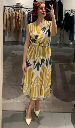 Abito A Fiori Con Cintura Giorgia Plus