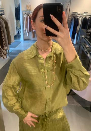 Camicia Lino Verde Anitie