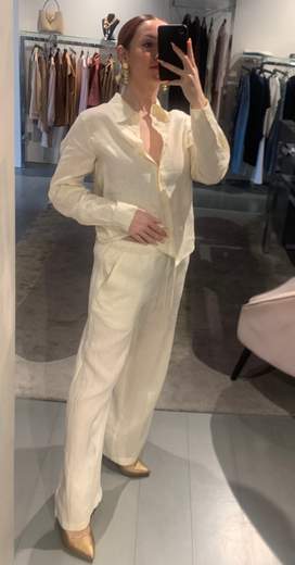 Pantaloni Dritti In Lino Con Colisse Riva Tricot