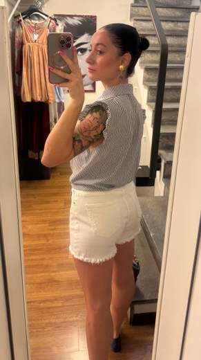 Short Bianco Sfilacciato Infinito C