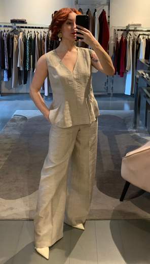 Pantaloni Larghi Lino Kartika