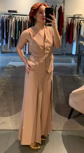 Gilet Con Cinturina Rosa Kartika