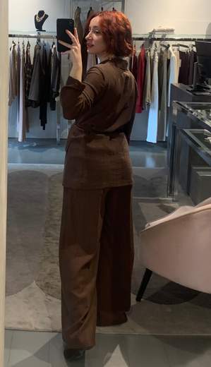 Pantalone Lyocell Crash Marrone Kartika