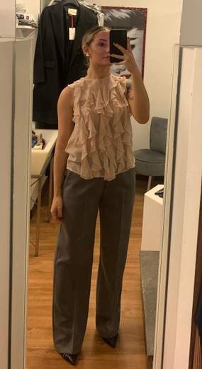 Pantaloni Grigi Gamba Dritta Kartika