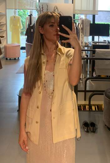 Gilet Sahariana In Lino Kartika