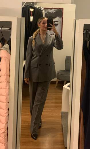 Pantaloni Grigi Gamba Dritta Kartika