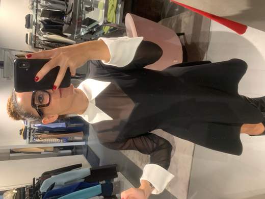 Abito Corto Nero Con Colletto E Polsi Bianchi Babylon