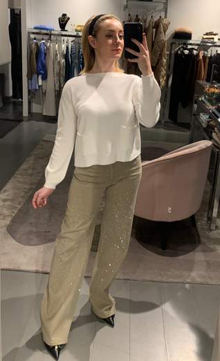 Jeans Palazzo Con Strass Much Money