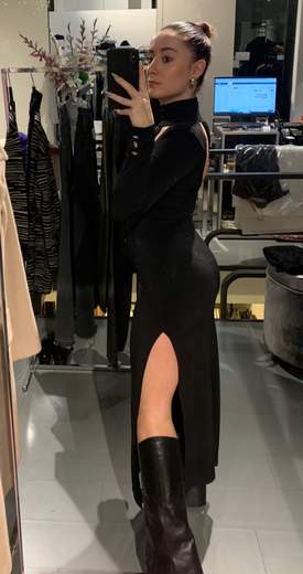 Abito Lungo Maglina Con Taglio Sul Davanti Babylon