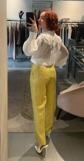 Pantaloni Sigaretta Lino Kartika