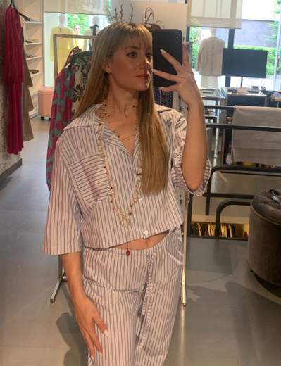 Camicia Corta A Righe Kiki Six