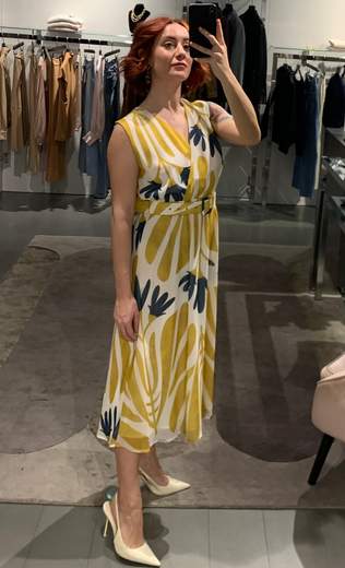 Abito A Fiori Con Cintura Giorgia Plus