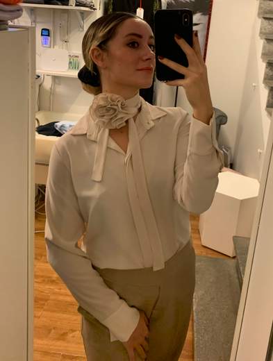 Camicia Classica Con Fiore Al Collo Giorgia Plus