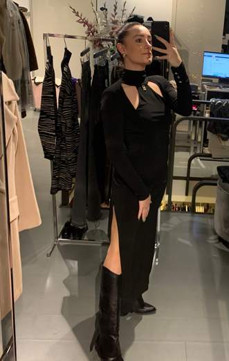 Abito Lungo Maglina Con Taglio Sul Davanti Babylon