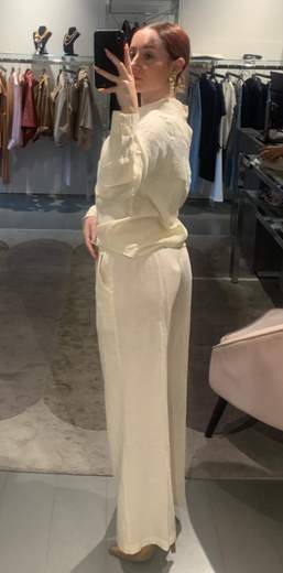 Pantaloni Dritti In Lino Con Colisse Riva Tricot