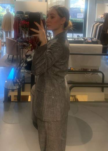 Blazer Con Pailettes Tessuto Principe Di Galles Giorgia Plus