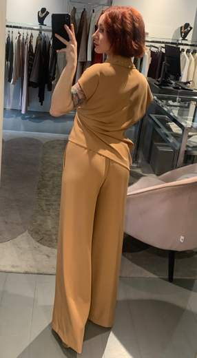 Pantalone Largo In Cadi Fluido Kartika