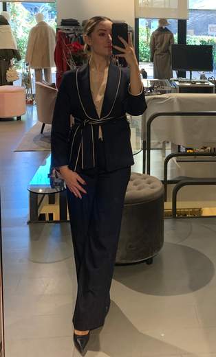 Pantaloni Larghi Con Profili E Fusciacca Giorgia Plus