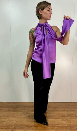 Camicia Smanicata Con Fiocco Carla G