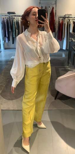 Pantaloni Sigaretta Lino Kartika