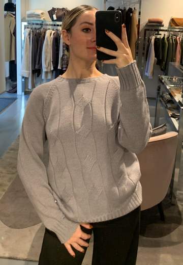 Girocollo Pura Lana Con Trecce Riva Tricot