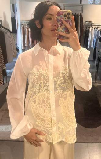 Camicia Over Con Ricami Kiki Six