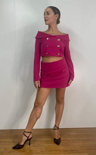 Giacchina Con Scollo A Barchetta E Bottoni Oro Giovanni De Fazio