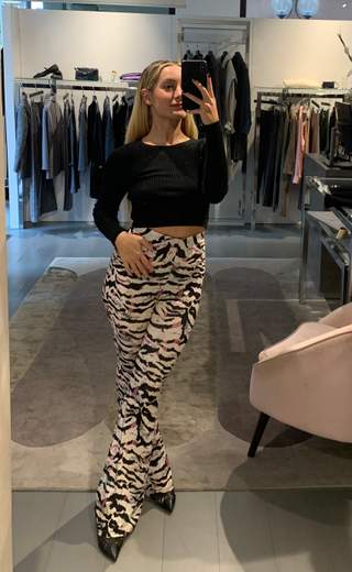 Pantaloni Zebrati Maglina A Zampa Vicky Mood