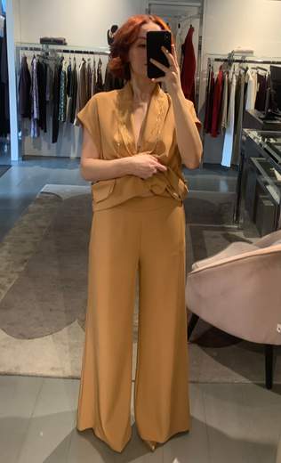 Pantalone Largo In Cadi Fluido Kartika