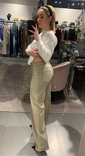 Jeans Palazzo Con Strass Much Money