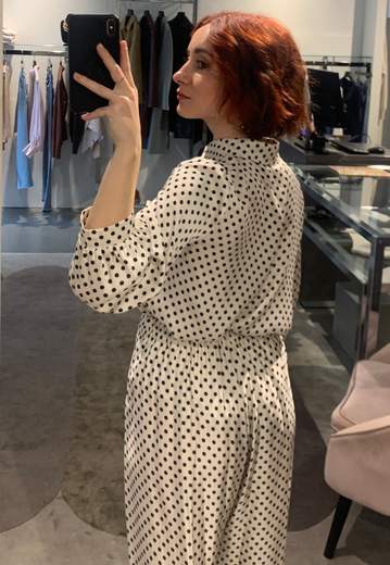 Camicia A Pois Con Fiocco Giorgia Plus