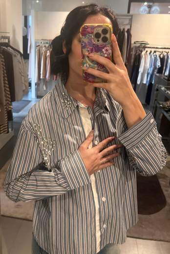 Camicia Color Jeans Con Swarosky Much Money