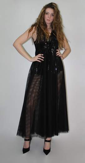 Abito Lungo Con Paillettes Soallure