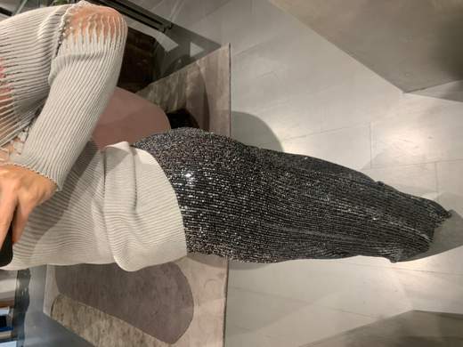 Pantaloni Larghi In Paiettes Kartika