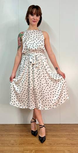 Abito Smanicato Raso Pois Kartika