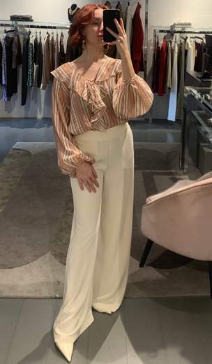 Camicia Con Jabot A Righe Kartika