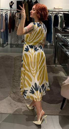 Abito A Fiori Con Cintura Giorgia Plus