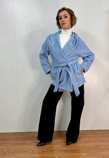 Cappotto Corto Con Cintura Carla G