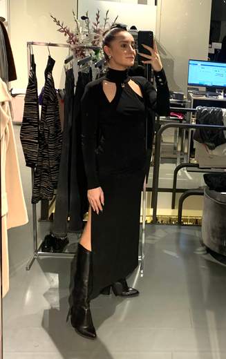 Abito Lungo Maglina Con Taglio Sul Davanti Babylon