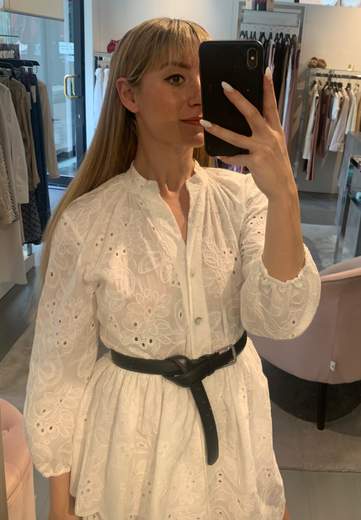 Abito Corto Pizzo Bianco Maryley