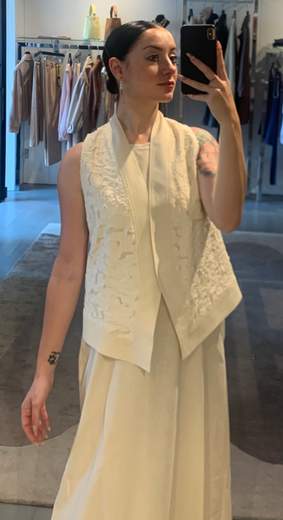 Gilet Devoré Con Bordo E Motivo Kartika