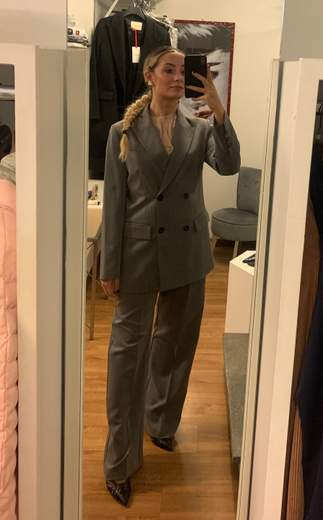 Pantaloni Grigi Gamba Dritta Kartika