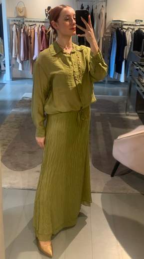 Gonna Stropicciata Lino Anitie