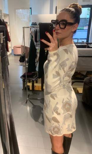 Abito Maglia Camuflage Argento La Kore