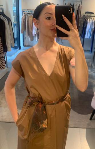 Abito Dritto In Cotone Con Fusciacca Kartika