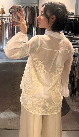 Camicia Over Con Ricami Kiki Six