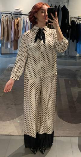 Camicia A Pois Con Fiocco Giorgia Plus