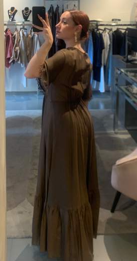 Abito Lungo Con Balza Ed Inserti In Pizzo Anitie